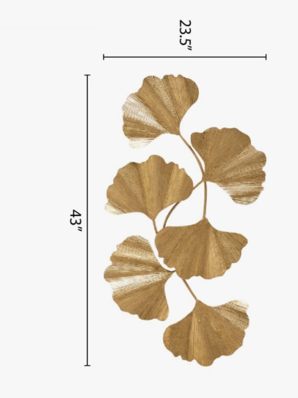 Faye Gold Foil Metal Ginkgo Leaf Wall Décor
